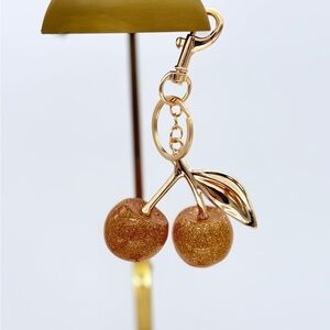 Gold Cherry Bag Charm
